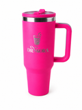 DRNKORA 40 oz Vacuum Insulated Stainless Steel Tumbler with Handle & Straw, Leak-Resistant Lid, Double Wall Travel Mug for Hot & Cold Drinks, Car Cup Holder Friendly, Blue